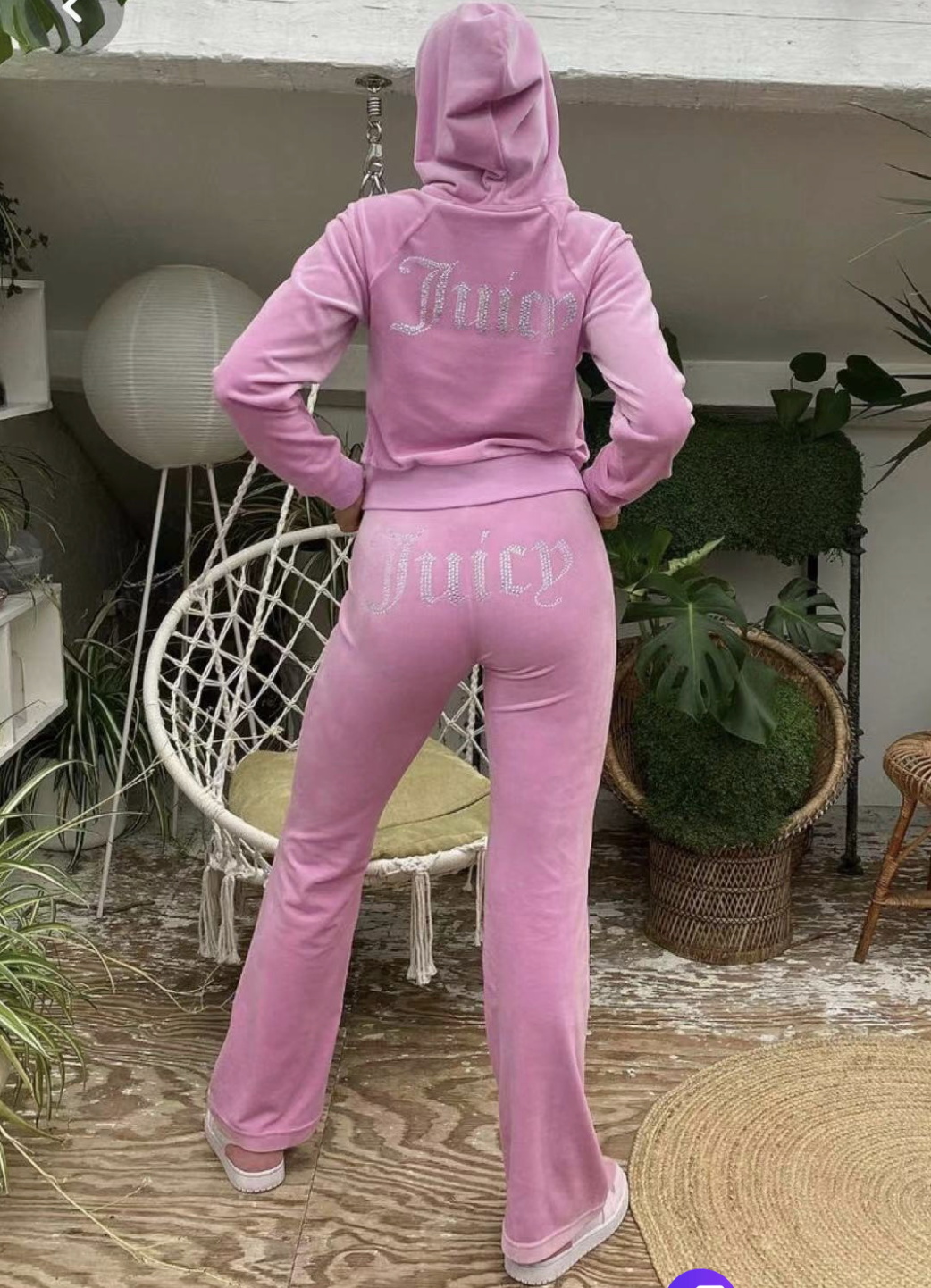 Bimbo Chic Thin Velvet 2023 Autumn Juicy Apple Tracksuit 2 Pieces Set Hoodie Suit Women Velour Sweatshirt and Pants with Diamonds Y2K