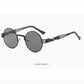 90's Gothic Steampunk Sunglasses Men Women vintage Metal Round Sun Glasses Brand Designer Fashion goggle Mirror High Quality UV400  # 152