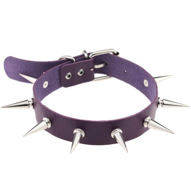 Emo sexy freaky Spike Choker Punk Collar Female Women Men dog Black Leather Studded Rivets Chocker Necklace Goth Jewelry Gothic Accessories # 11