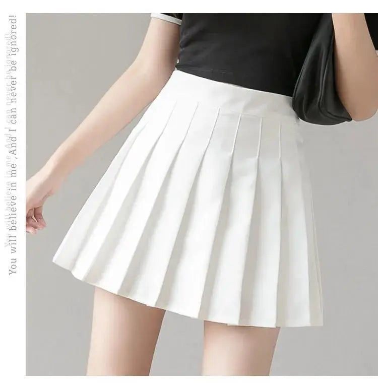 Kalevest Y2k Sweet Girl White Pleated Mini Skirts Women Korean Style High Waist School Short Pleated Kawaii Japanese Pink Skirt