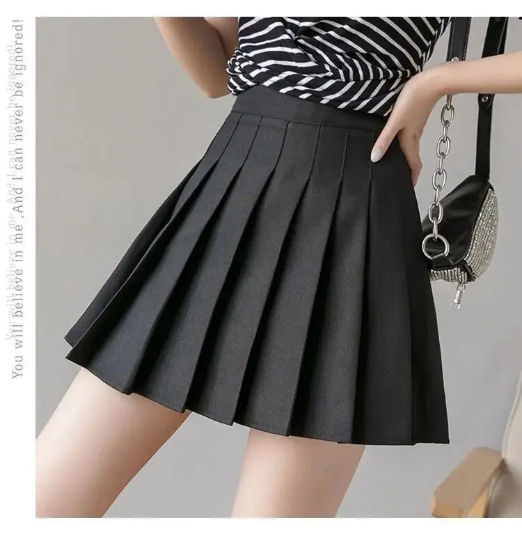 Kalevest Y2k Sweet Girl White Pleated Mini Skirts Women Korean Style High Waist School Short Pleated Kawaii Japanese Pink Skirt