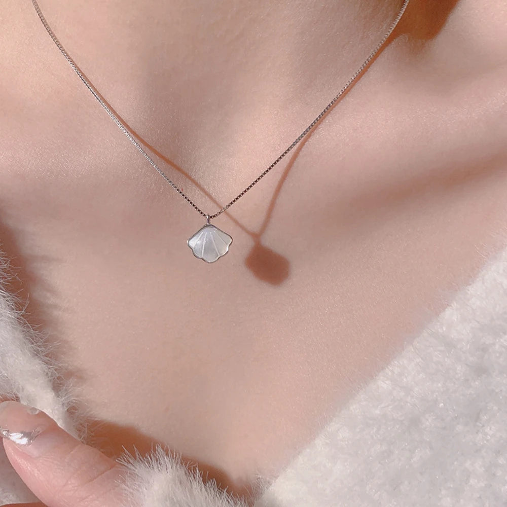 IPARAM Korea Pink Crystal Pendant Heart Necklace for Women Girls Chain Cute Love Simple Necklaces Fashion Jewelry Gifts