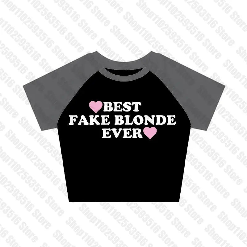 Aesthetic Slim Fit Punk Emo Girls Sexy Tee Gothic Vintage White Crop Tops Women's Streetwear Grunge Cute Baby Tee Y2k Clothes