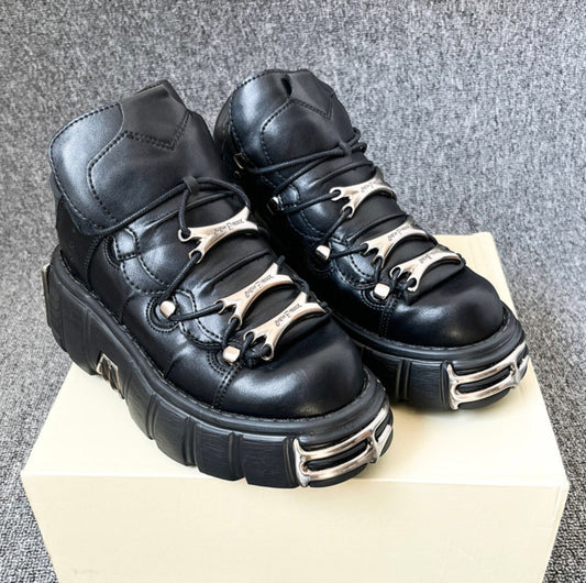 Goth emo Punk Style bimbo Sneakers 6cm Platform Shoes Woman Creepers Female Casual Flats Metal Decoration Thick Bottom Women Tennis Shoes