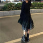 Goth dress goth clothing alt dress Gothic Women Black Fairy Party Dress Cross Lolita Princess Dress Cute Kawaii Lace Ruffles Chic Dress # 141