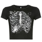 Gothic goth punk alt goth bimbo Y2K crop top Aesthetic Kawaii Baby Tee Women Summer Casual Short Sleeve Crop Top Harajuku T-shirt Streetwear # 246