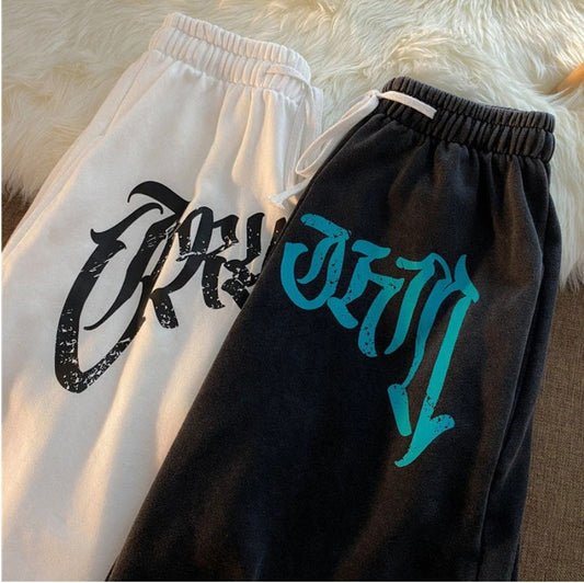 Gothic Gothic letter print running shorts with pockets summer plus size fashion women's high waist basketball Y2k Harajuku shorts women punk