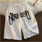 Gothic Gothic letter print running shorts with pockets summer plus size fashion women's high waist basketball Y2k Harajuku shorts women punk
