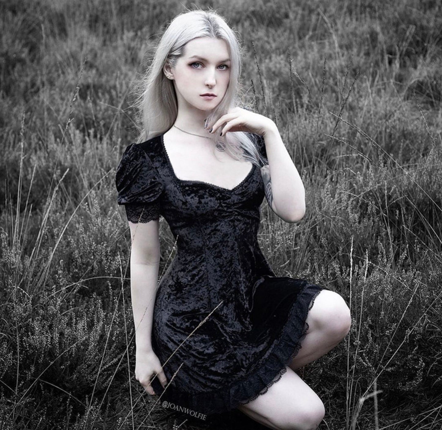Goth Dark Romantic Gothic Velvet Aesthetic Dresses Vintage Women Black Bandage SlitHem Bodycon Dress Sexy Evening Wear Cheongsam # 114