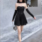 Mall Goth Elegant Sexy Backless Dress Women Streetwear Y2K Punk Halter High Waist Mini Dress Dark Gothic Emo Alt Corset Vestidos # 61