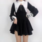 Autumn Women Lolita Black Long Sleeve Dress Gothic Harajuku Punk Sweet Dress Preppy Style Kawaii Fashion Temperament Mini Dress # 60