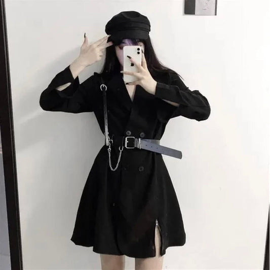 Goth dress emo casual goth clothing gothic dress emo harajuku vintage mini suit business dresses for women elegant office clothes cosplay  # 150