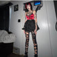 Punk rock red rose black cute Goth emo Sexy Lace Trim Rose Embroidery Satin Corset Busiter Egirl Clothes Gothic Crop Top Cami Dark Academia # 237