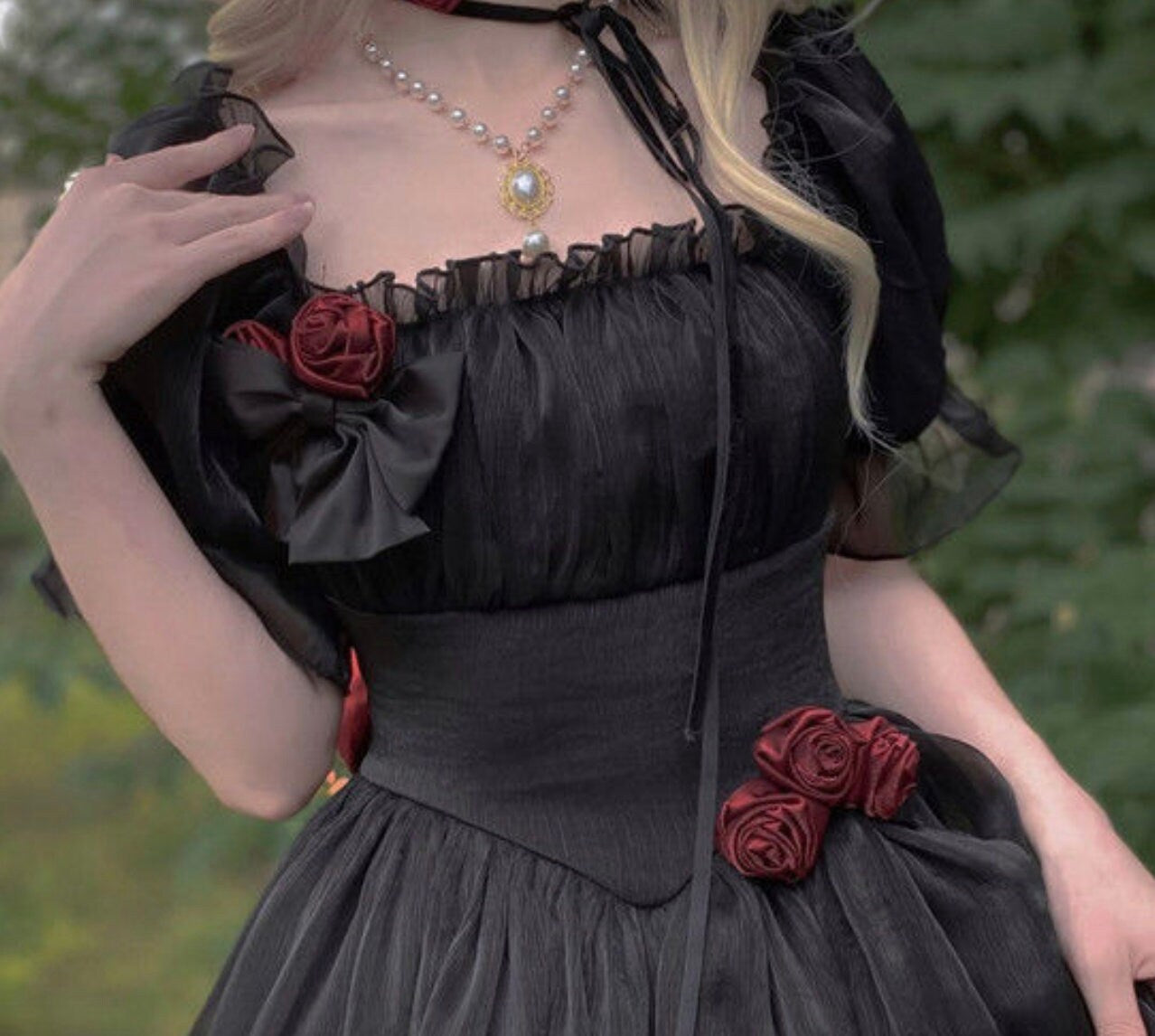 Goth bimbo lolita gothic sexy cupcake black goth dress goth clothing French Black Dress long dress court style sweet princess dress gown # 91