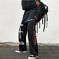 Goth skater edgy alt emo Gothic Pants Men Japanese Casual Sweatpants Graffiti Anime Punk Hippie Wide Leg Trouser Harajuku Street Streetwear # 199