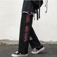 Goth skater edgy alt emo Gothic Pants Men Japanese Casual Sweatpants Graffiti Anime Punk Hippie Wide Leg Trouser Harajuku Street Streetwear # 199
