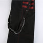 Gothic Chain Bandage goth clothing punk alt edgy mall goth Wide leg Pants Women Oversize Low Rise Dark Trousers 90s Baggy Pant Punk Style # 202