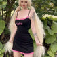 Gothic mini dress Emo Alt Goth Cyber Y2K Mini Dress Women E-girl Pink Black Lace Trim Sexy Mini Dresses Dark Aesthetic 90s Kawaii Clothes # 107