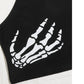 Gothic Black Skeleton Hand Print Cami Crop Top Women Summer Y2K Clothes Graphic Street Style Spaghetti Strap Tanks Tee Shirt  # 244