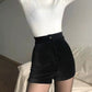 Women's gothic emo dark lace strechy Black Goth Pants Shorts High Waist Spring Fashion Tight Sexy Stretch Y2K Corduroy Female Casual Pants  # 173