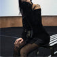 Women Dark Goth emo punk Split Hole Knit Sweaters Black Gothic Lady Hollow Out Cool Pullover Sweater Autumn Sexy See Through Pull Jumpers # 156