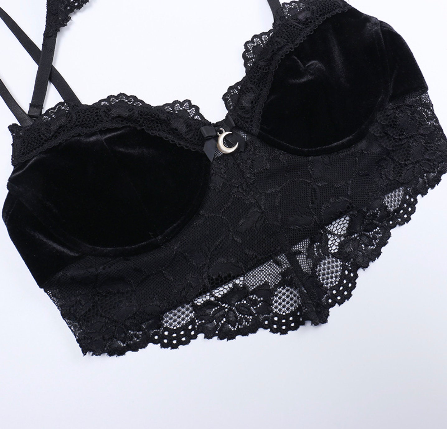 Goth Dark Velvet Lace Romantic Mall Gothic Crop Tops Women Grunge Aesthetic Bodycon Halter Camis Black Backless Summer Busiters  # 227