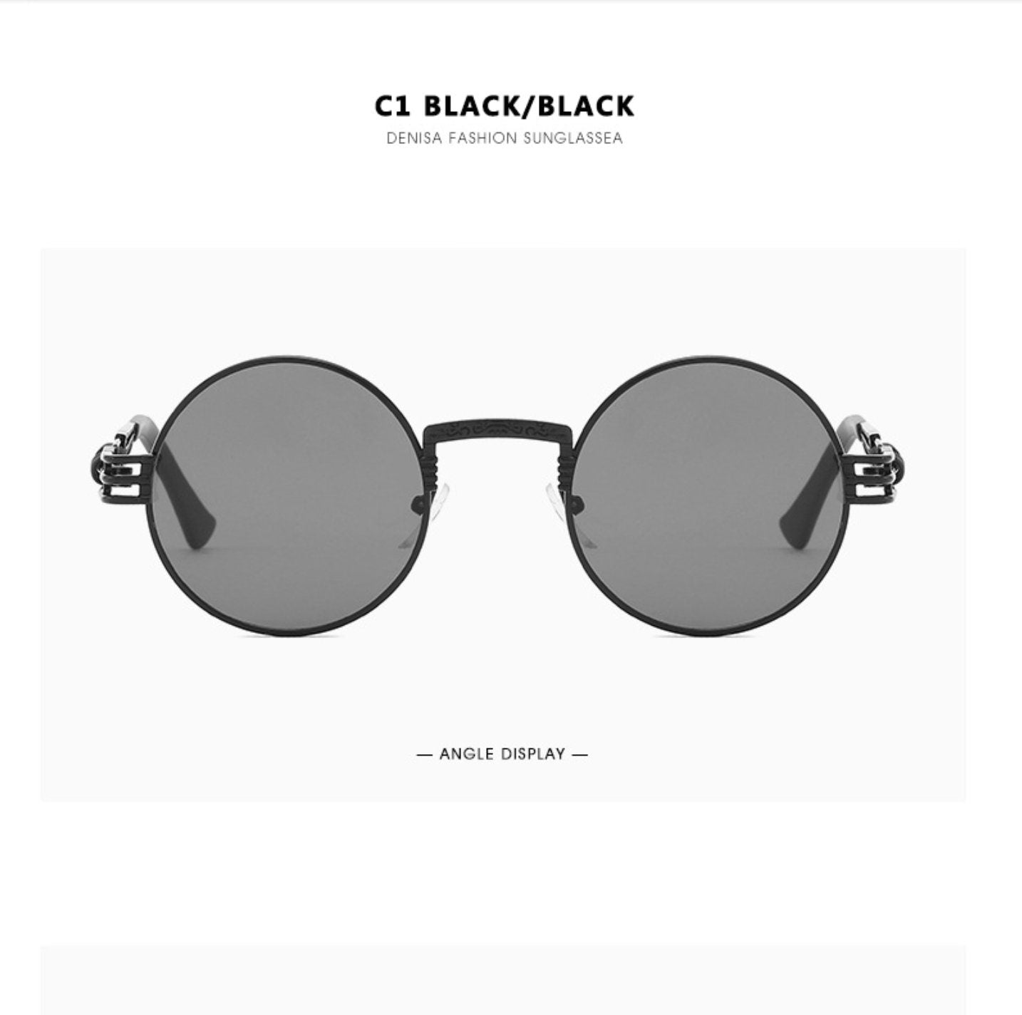 90's Gothic Steampunk Sunglasses Men Women vintage Metal Round Sun Glasses Brand Designer Fashion goggle Mirror High Quality UV400  # 152