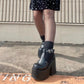 Gothic Punk Summer New Sandals For Women Platform Chunky High Heels Sandals Street Fashion Woman Shoes gothic goth emko dark black babydoll # 37