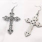 Gothic goth emo dark Cross Dangle Drop Earrings Women Baroque Goth Gothic Vintage Statement Metal Jewelry Accessories Big Long Party Gift # 8