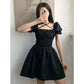 Gothic Women Mini Dress Ruffles Summer Vintage Dark Dress Party Dresses 90s Aesthetics Slim Elastic Waist Clubwear goth emo dark lolita  # 128