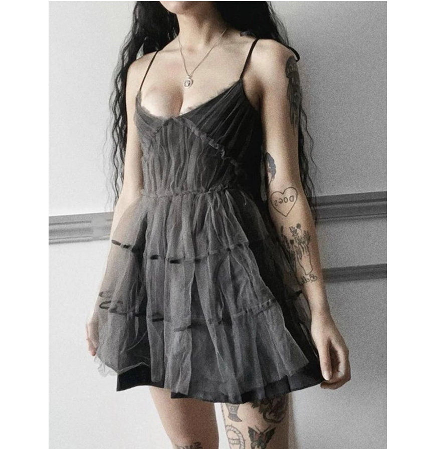 Gothic InsGoth Goth emo Vintage Red Velvet Sexy Women Dress Grunge Aesthetic Hollow Out Lace Patchwork Bodycon Backless Slip Party Dresses # 142